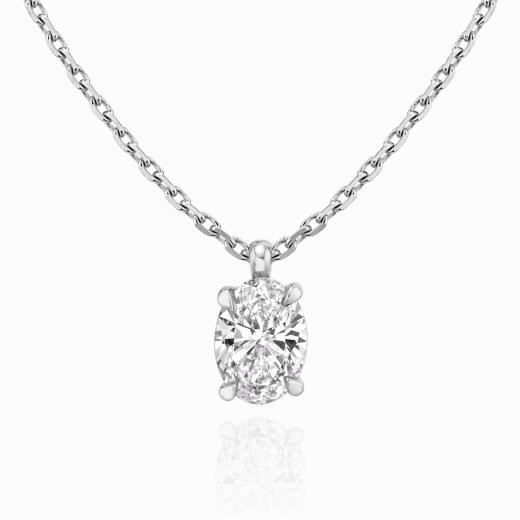 0.49 Karat Oval Kesim Laboratuvar Pırlanta Kolye