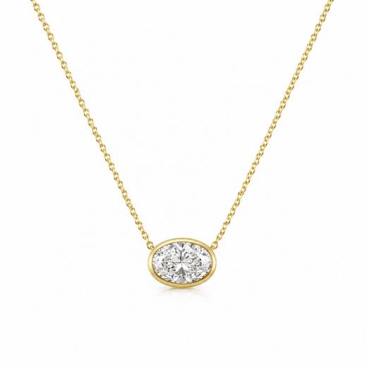 0.70 Karat Oval Laboratuvar Pırlanta Sıvama Kolye